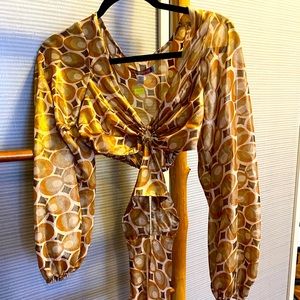 Y2K tie up urban outfitters crop top